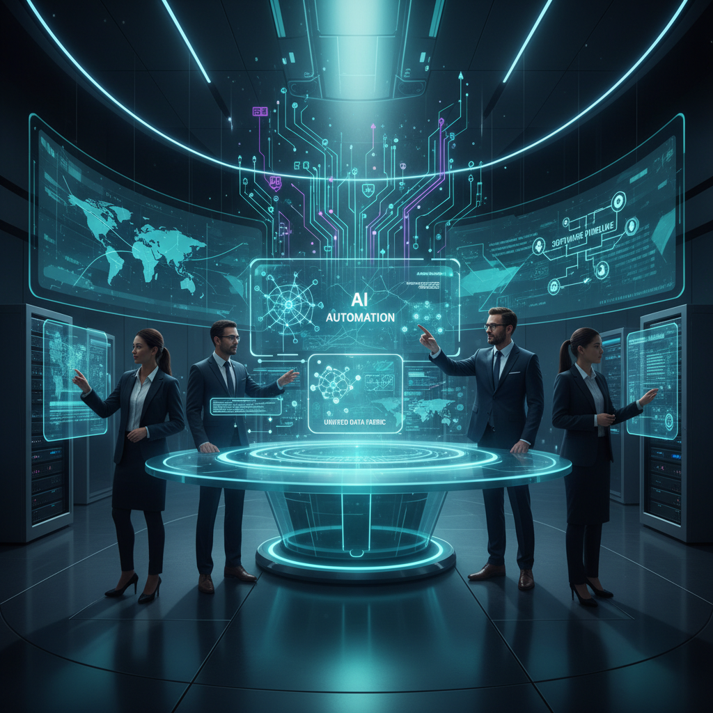 Consulting team orchestrating cloud infrastructure, software delivery, and AI automation